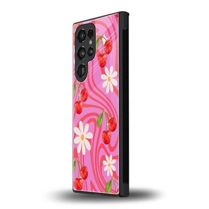 Floral Cherry samsung galaxy s24 ultra mobile cover | shockproof glass phone case