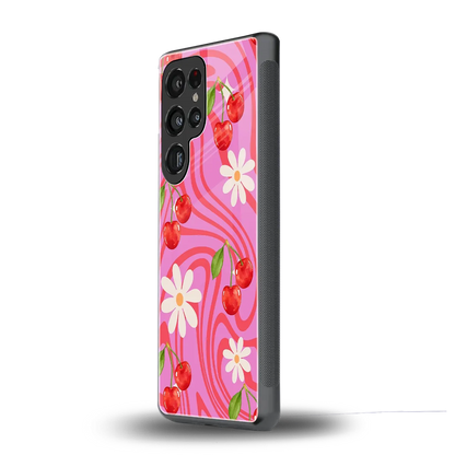 Floral Cherry samsung galaxy s25 ultra mobile cover | shockproof glass phone case