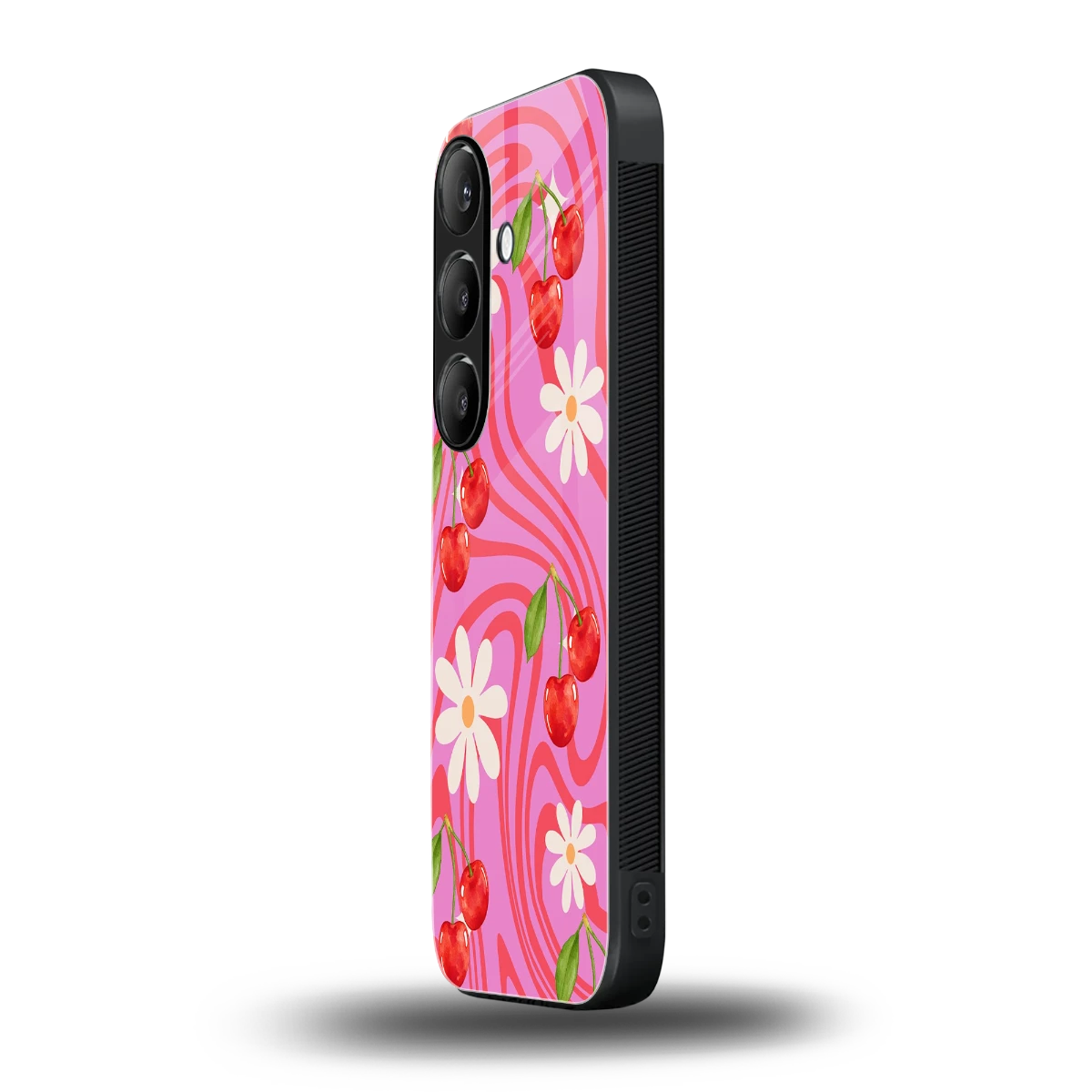 Floral Cherry samsung galaxy s24 mobile cover | shockproof glass phone case
