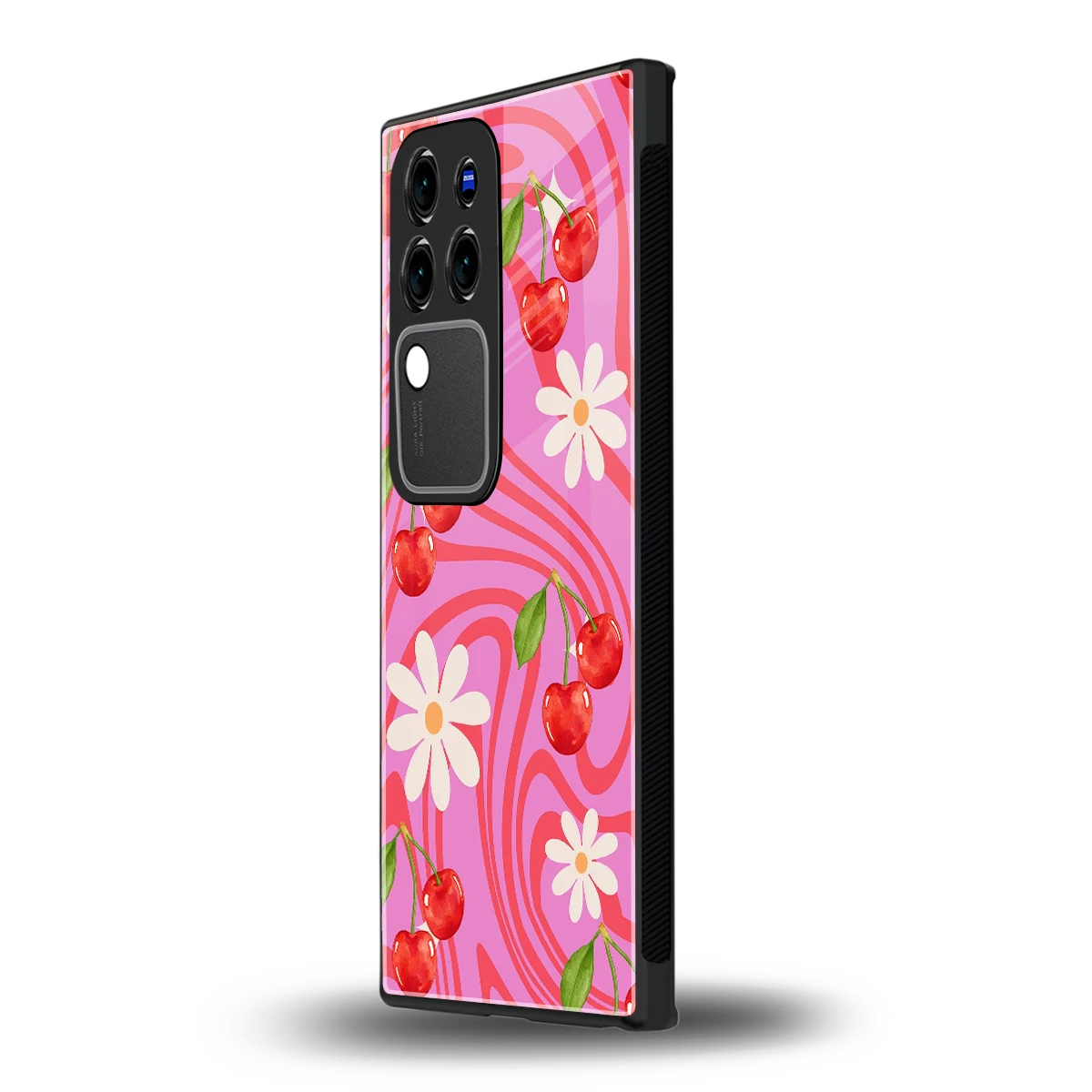 Floral Cherryvivo v30 pro mobile cover | shockproof glass phone case