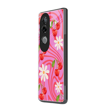 Floral Cherry vivo v40e mobile cover | shockproof glass phone case