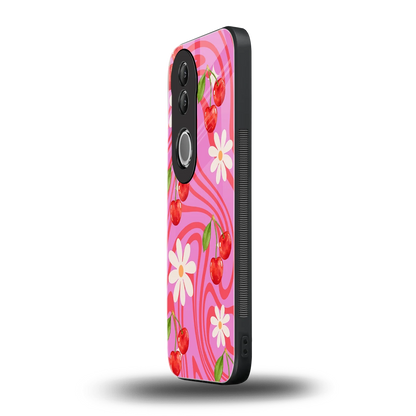 Floral Cherry vivo v50 mobile cover | shockproof glass phone case