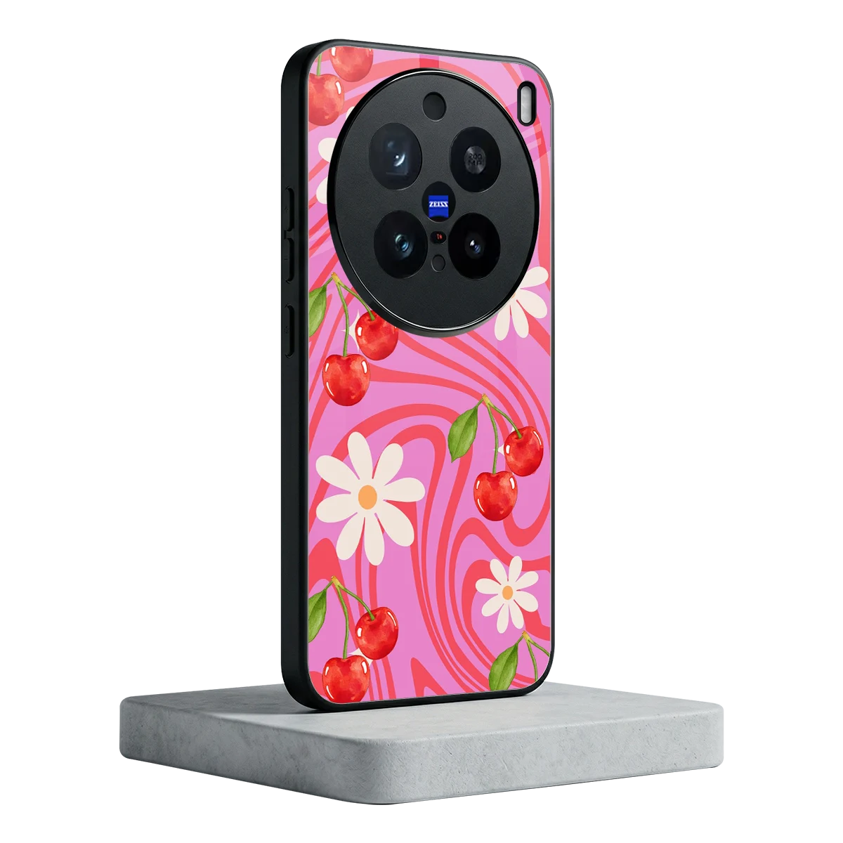 Floral Cherry vivo x200 pro mobile cover | shockproof glass phone case