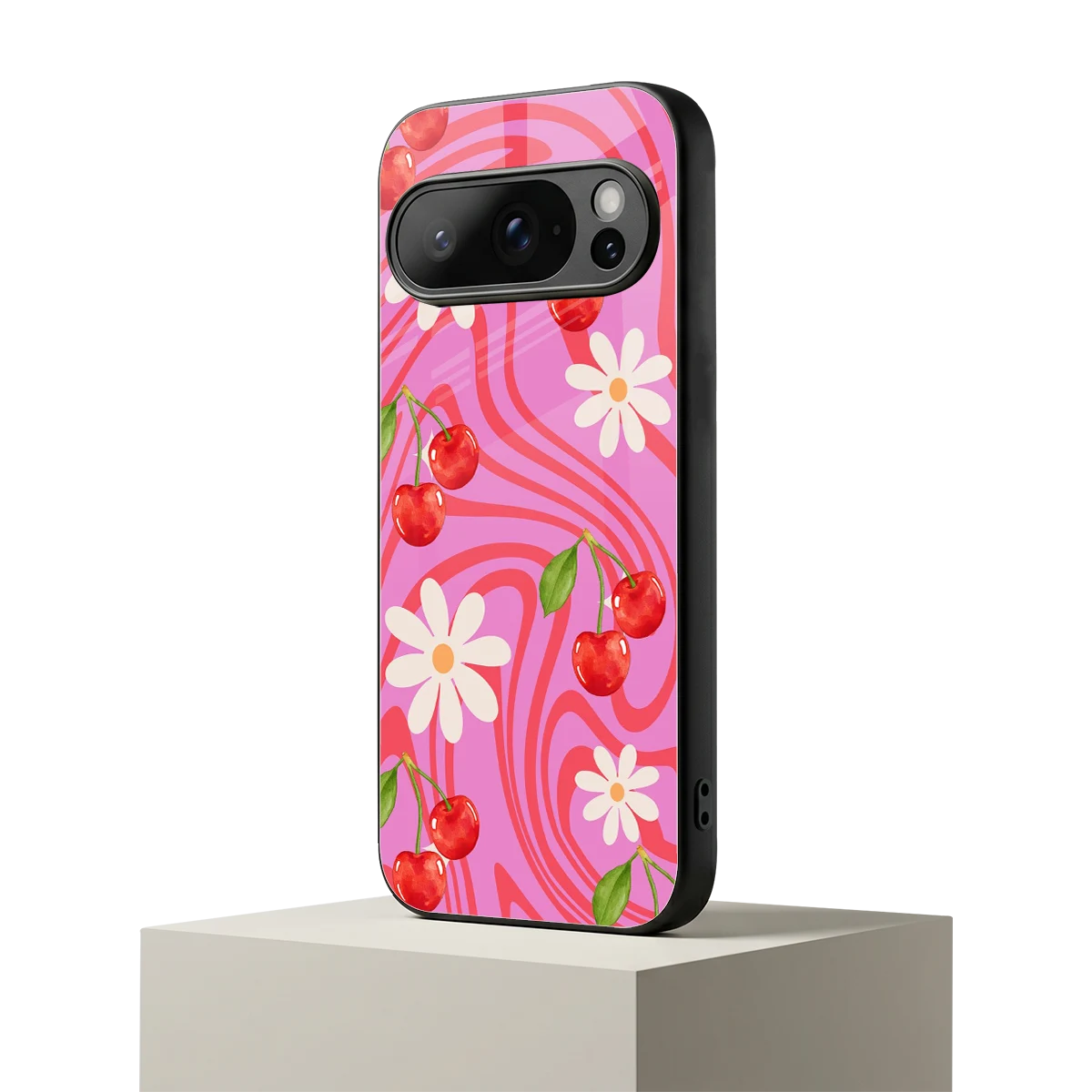 Floral Cherry google pixel 10 pro mobile cover | shockproof glass phone case