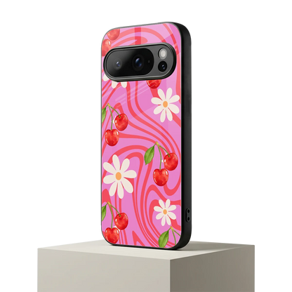 Floral Cherry google pixel 10 pro mobile cover | shockproof glass phone case