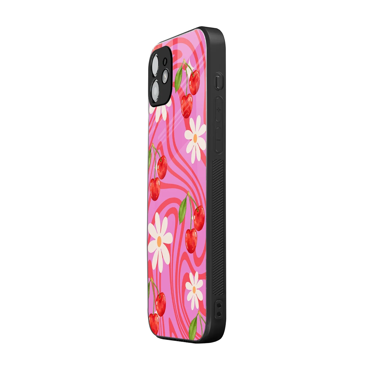 Floral Cherry iphone 12 mobile cover | shockproof glass phone case