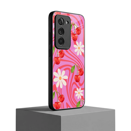 Floral Cherry redmi 15 5g mobile cover | shockproof glass phone case