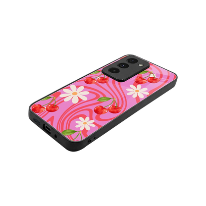 Floral Cherry stylish phone case for redmi 15 5g | glossy glass and slim fit