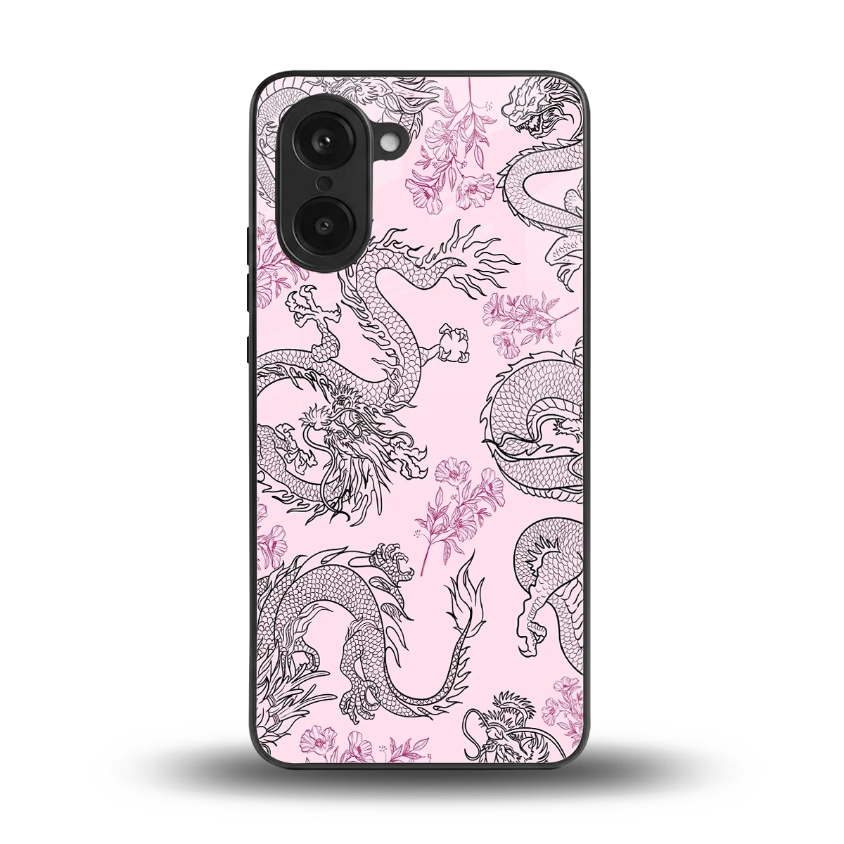 Floral Dragon back phone cover | glass case for oneplus nord ce5 5g