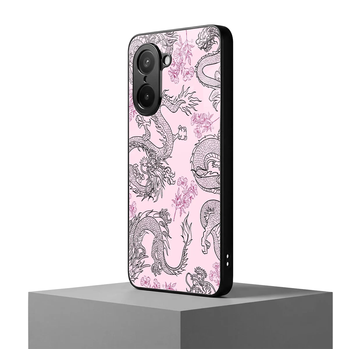 Floral Dragon oneplus nord ce5 5g mobile cover | shockproof glass phone case