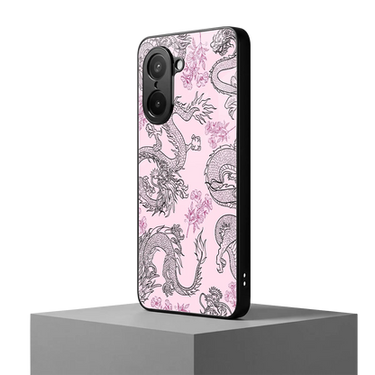 Floral Dragon oneplus nord ce5 5g mobile cover | shockproof glass phone case