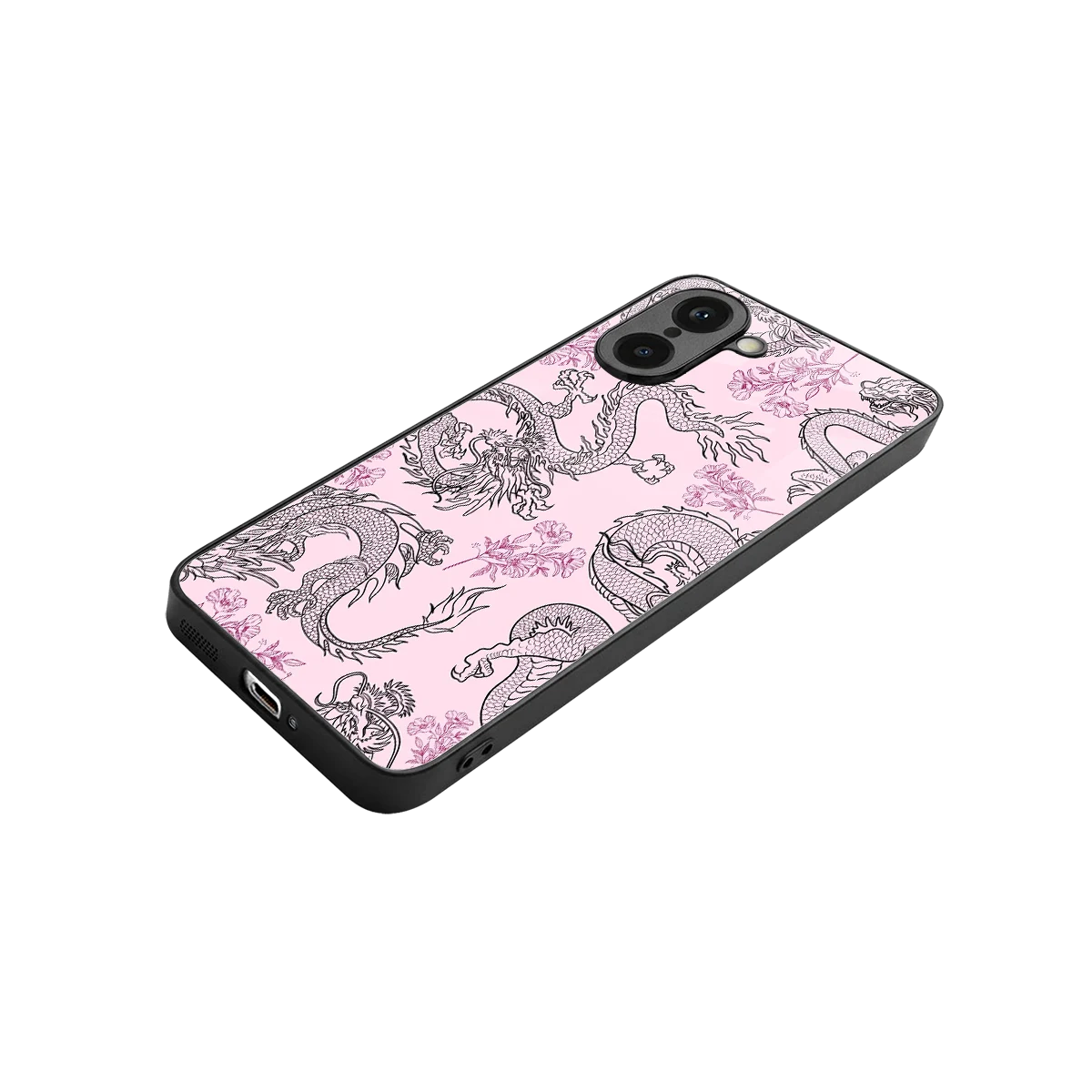 Floral Dragon stylish phone case for oneplus nord ce5 5g | glossy glass and slim fit