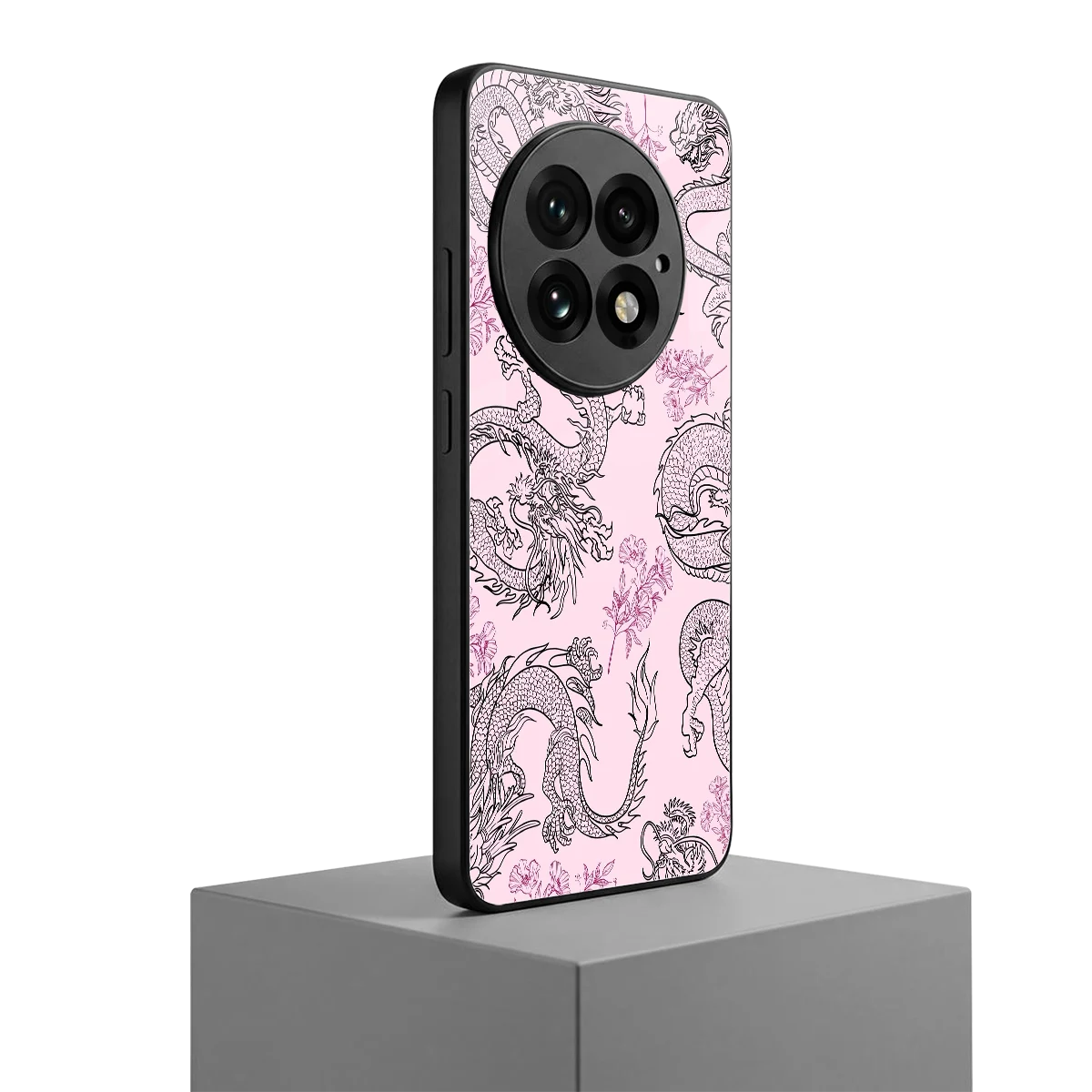Floral Dragon oneplus 13 mobile cover | shockproof glass phone case