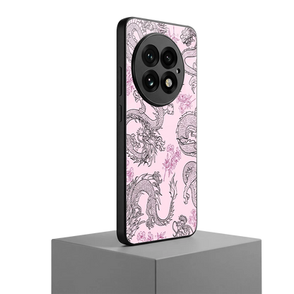 Floral Dragon oneplus 13 mobile cover | shockproof glass phone case