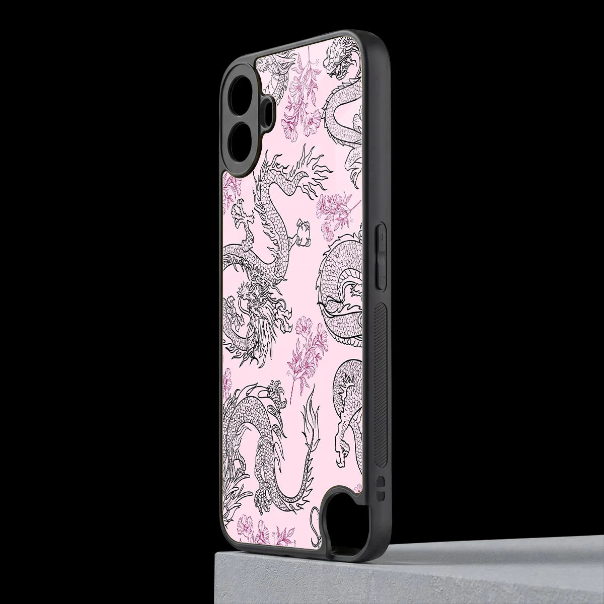 Floral Dragon cmf nothing phone 1 mobile cover | shockproof glass phone case
