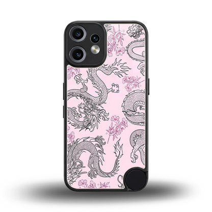 Floral Dragon back phone cover | glass case for cmf nothing phone 2 pro
