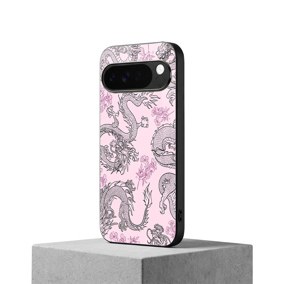 Floral Dragon google pixel 10 pro xl mobile cover | shockproof glass phone case