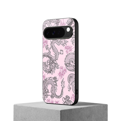 Floral Dragon google pixel 10 pro xl mobile cover | shockproof glass phone case