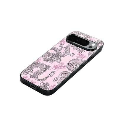 Floral Dragon stylish phone case for google pixel 10 pro xl | glossy glass and slim fit