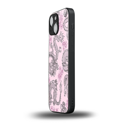 Floral Dragon iphone 13 mini mobile cover | shockproof glass phone case