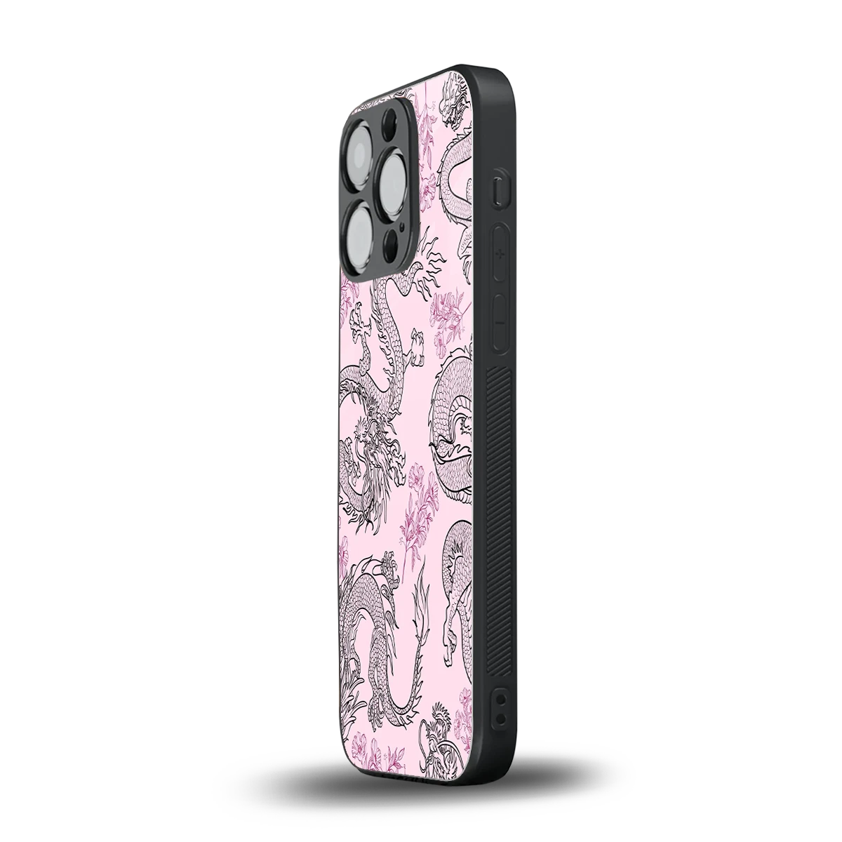Floral Dragon iphone 15 pro mobile cover | shockproof glass phone case