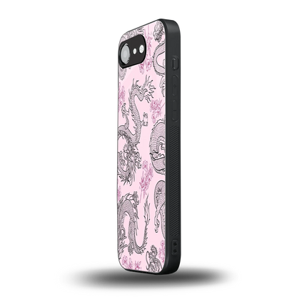 Floral Dragon iphone 16e mobile cover | shockproof glass phone case