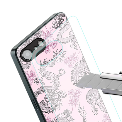 Floral Dragon stylish phone case for iphone 16e | glossy glass and slim fit