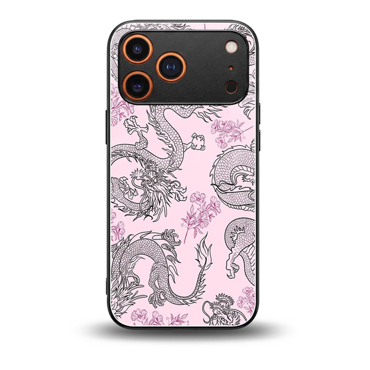 Floral Dragon back phone cover | glass case for iphone 17 pro max