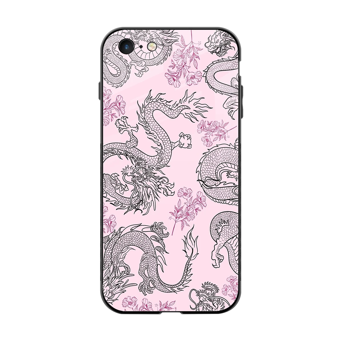 Floral Dragon back phone cover | glass case for iphone 6s plus