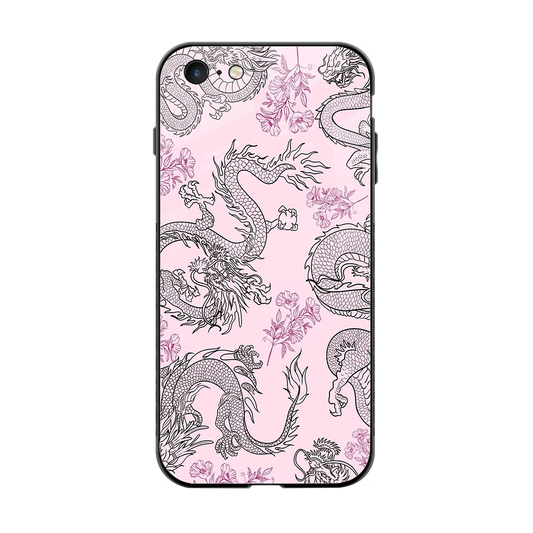 Floral Dragon back phone cover | glass case for iphone 6s plus