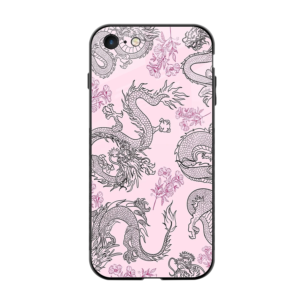 Floral Dragon back phone cover | glass case for iphone 7