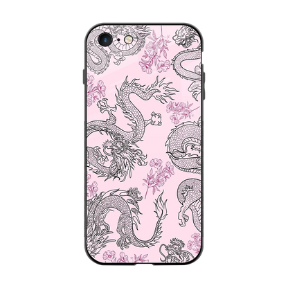 Floral Dragon back phone cover | glass case for iphone 7
