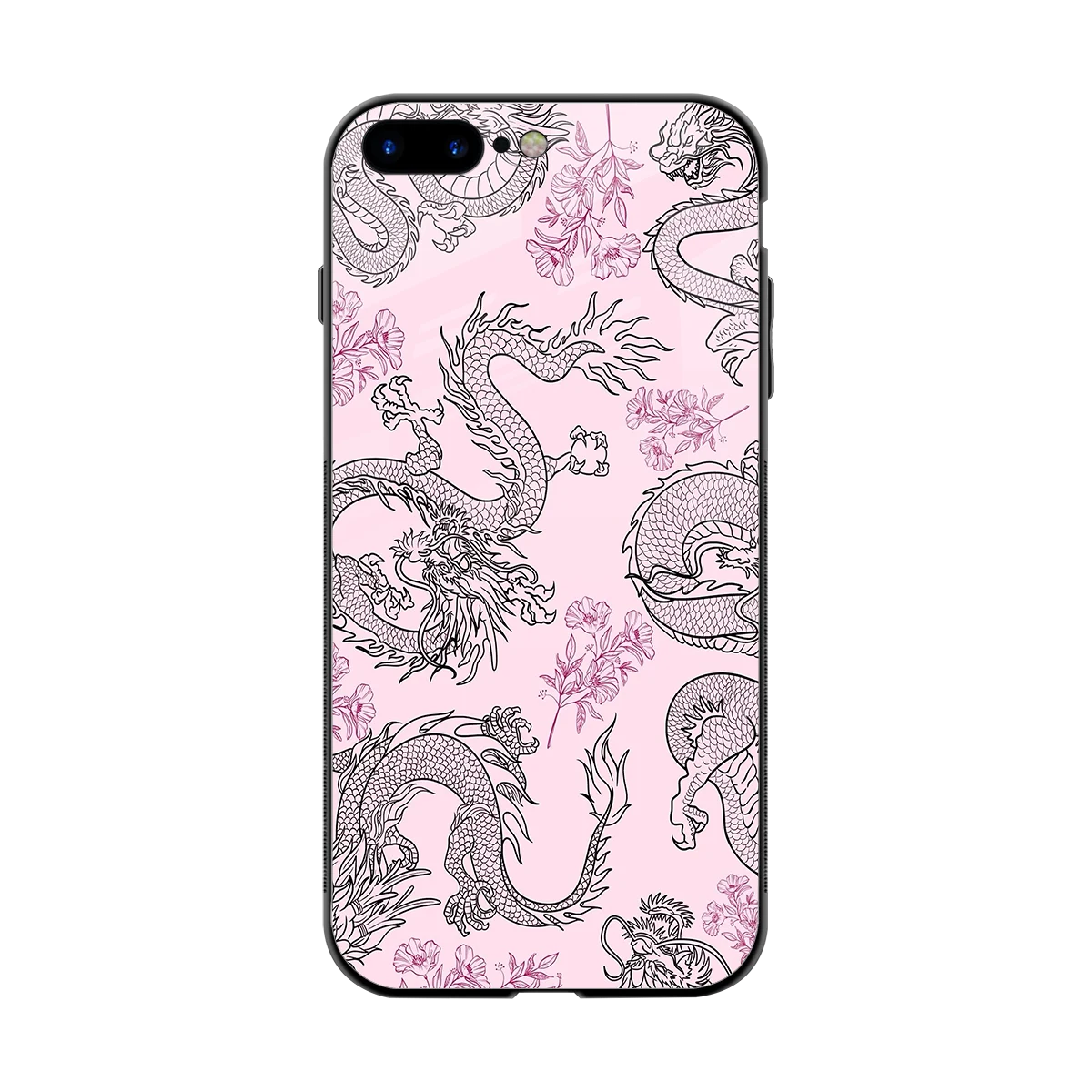Floral Dragon back phone cover | glass case for iphone 8 plus