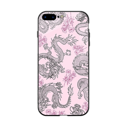 Floral Dragon back phone cover | glass case for iphone 8 plus