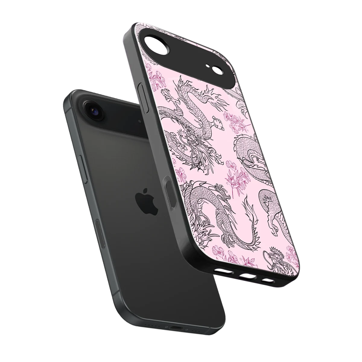 Floral Dragon sleek iphone air cover with tempered glass back and TPU edges