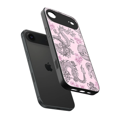 Floral Dragon sleek iphone air cover with tempered glass back and TPU edges