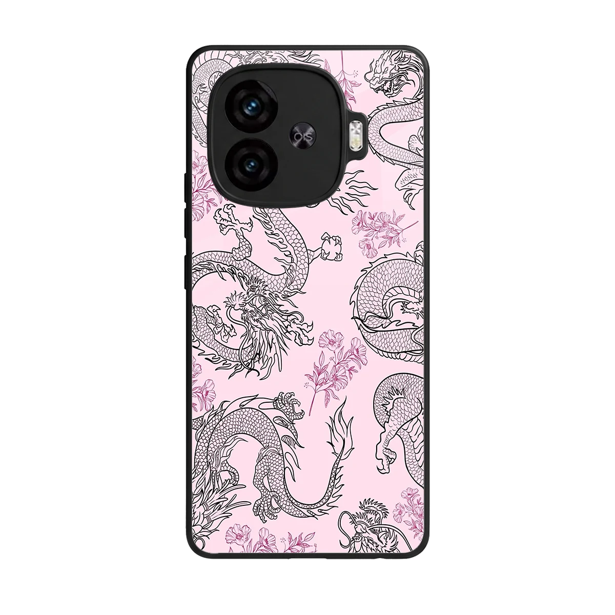 Floral Dragon back phone cover | glass case for iqoo neo 10r 5g