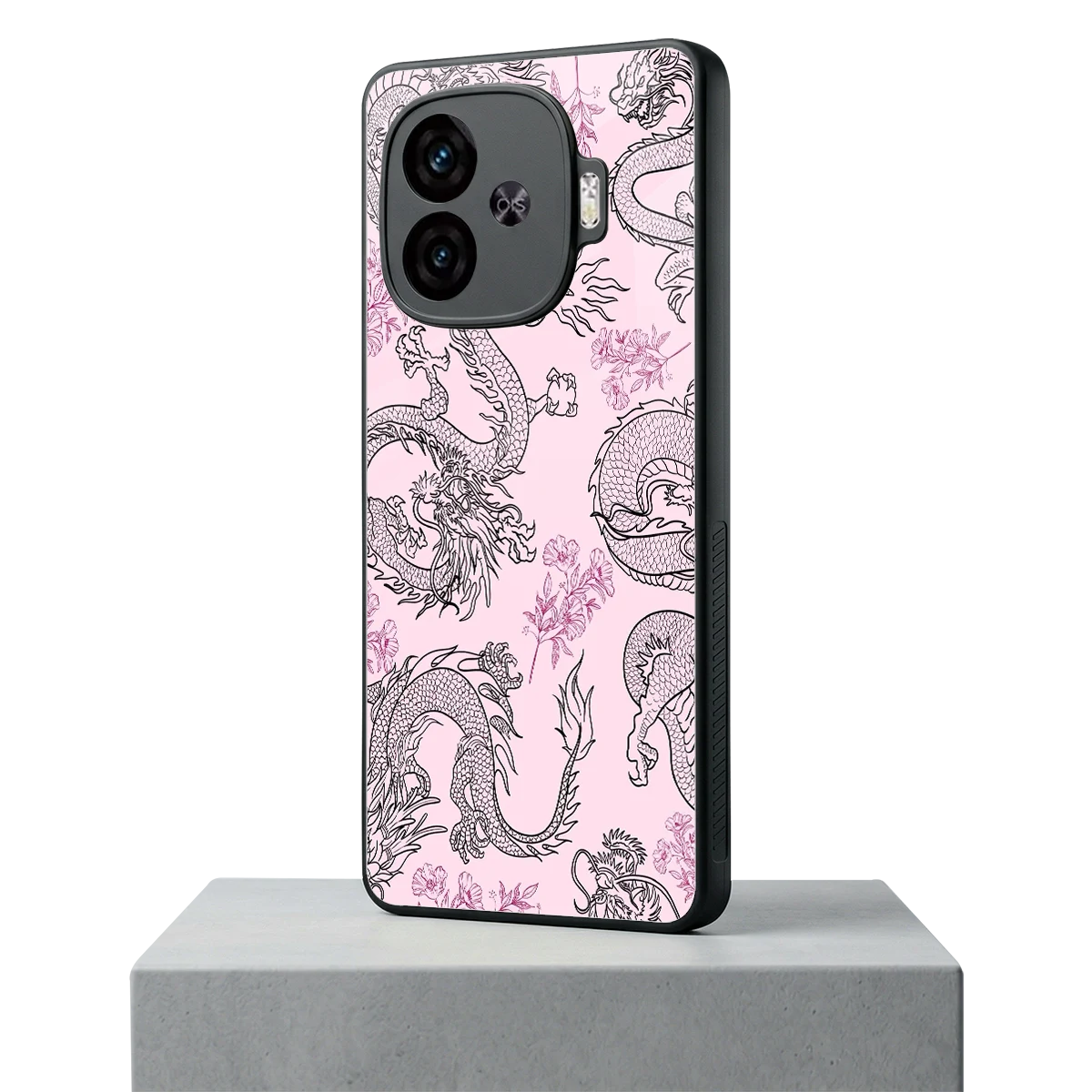Floral Dragon iqoo neo 10r 5g mobile cover | shockproof glass phone case