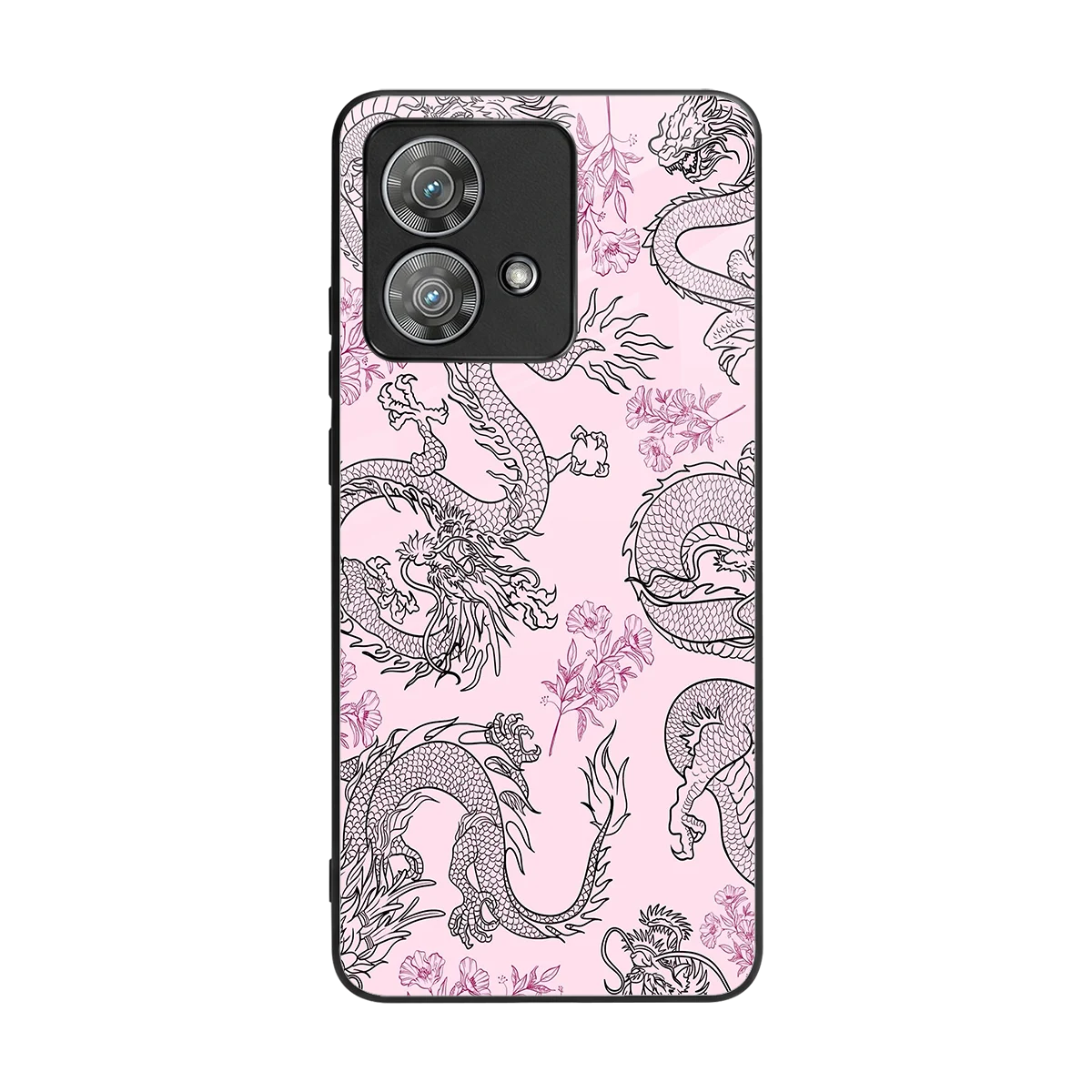 Floral Dragon back phone cover | glass case for motorola edge 40 neo 5g