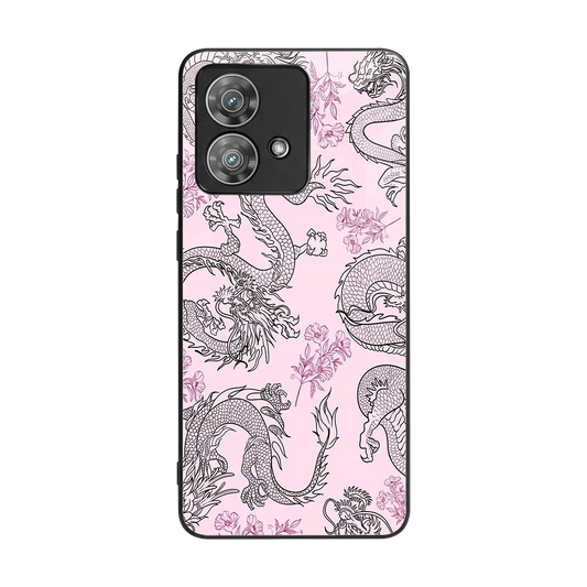 Floral Dragon back phone cover | glass case for motorola edge 40 neo 5g