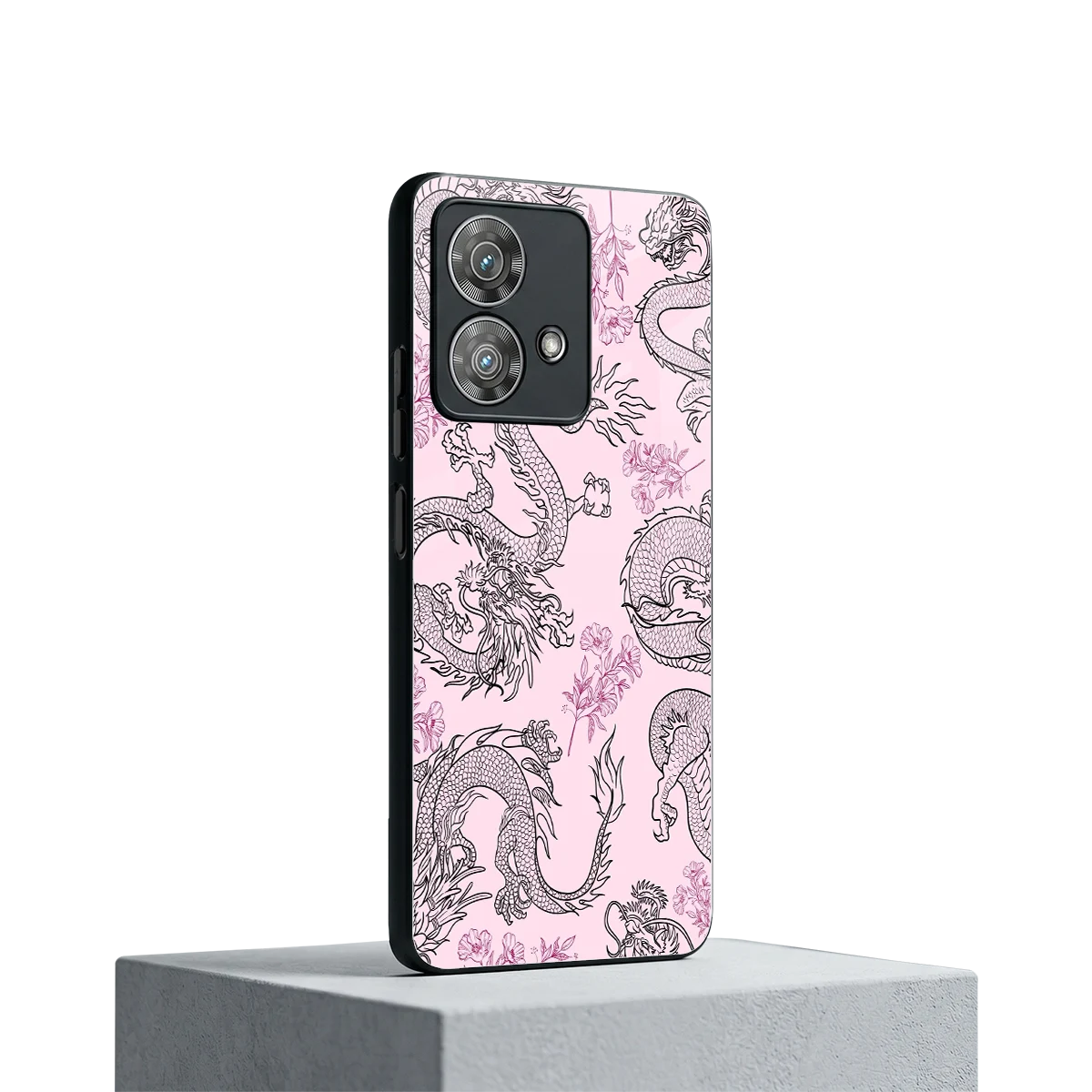 Floral Dragon motorola edge 40 neo 5g mobile cover | shockproof glass phone case