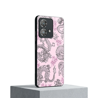 Floral Dragon motorola edge 40 neo 5g mobile cover | shockproof glass phone case