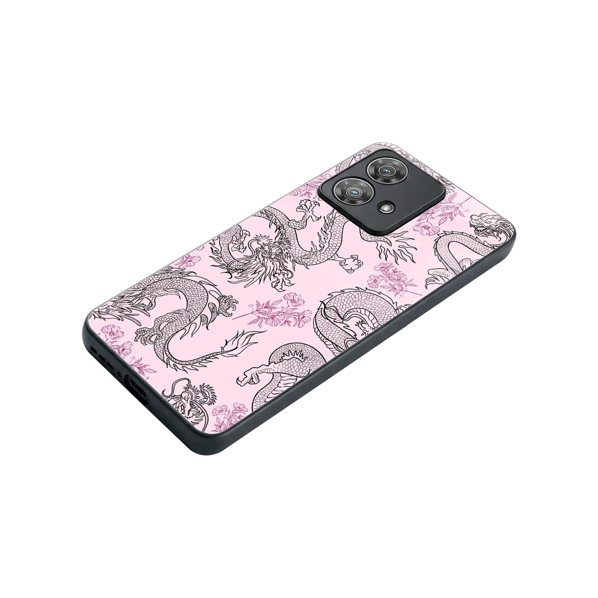 Floral Dragon stylish phone case for motorola edge 40 neo 5g | glossy glass and slim fit