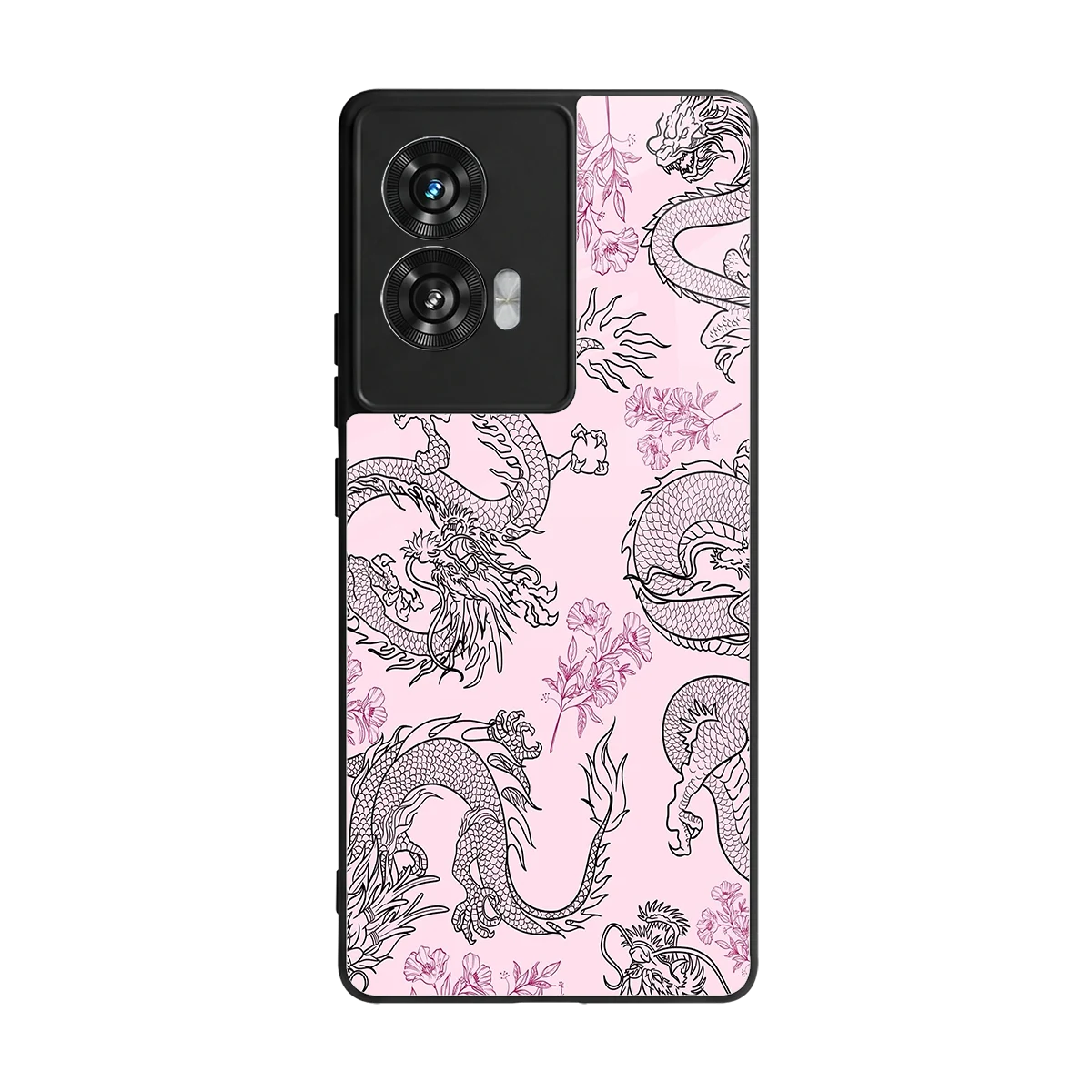Floral Dragon back phone cover | glass case for motorola edge 50 fusion