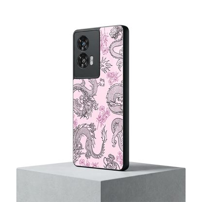 Floral Dragon motorola edge 50 fusion mobile cover | shockproof glass phone case