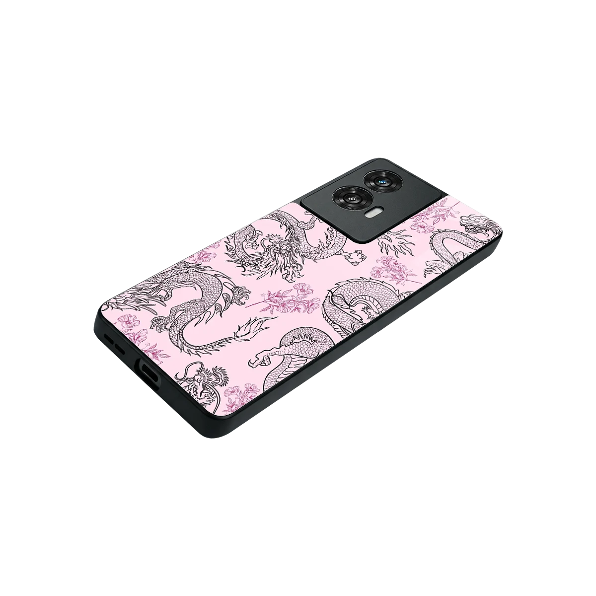 Floral Dragon stylish phone case for motorola edge 50 fusion | glossy glass and slim fit