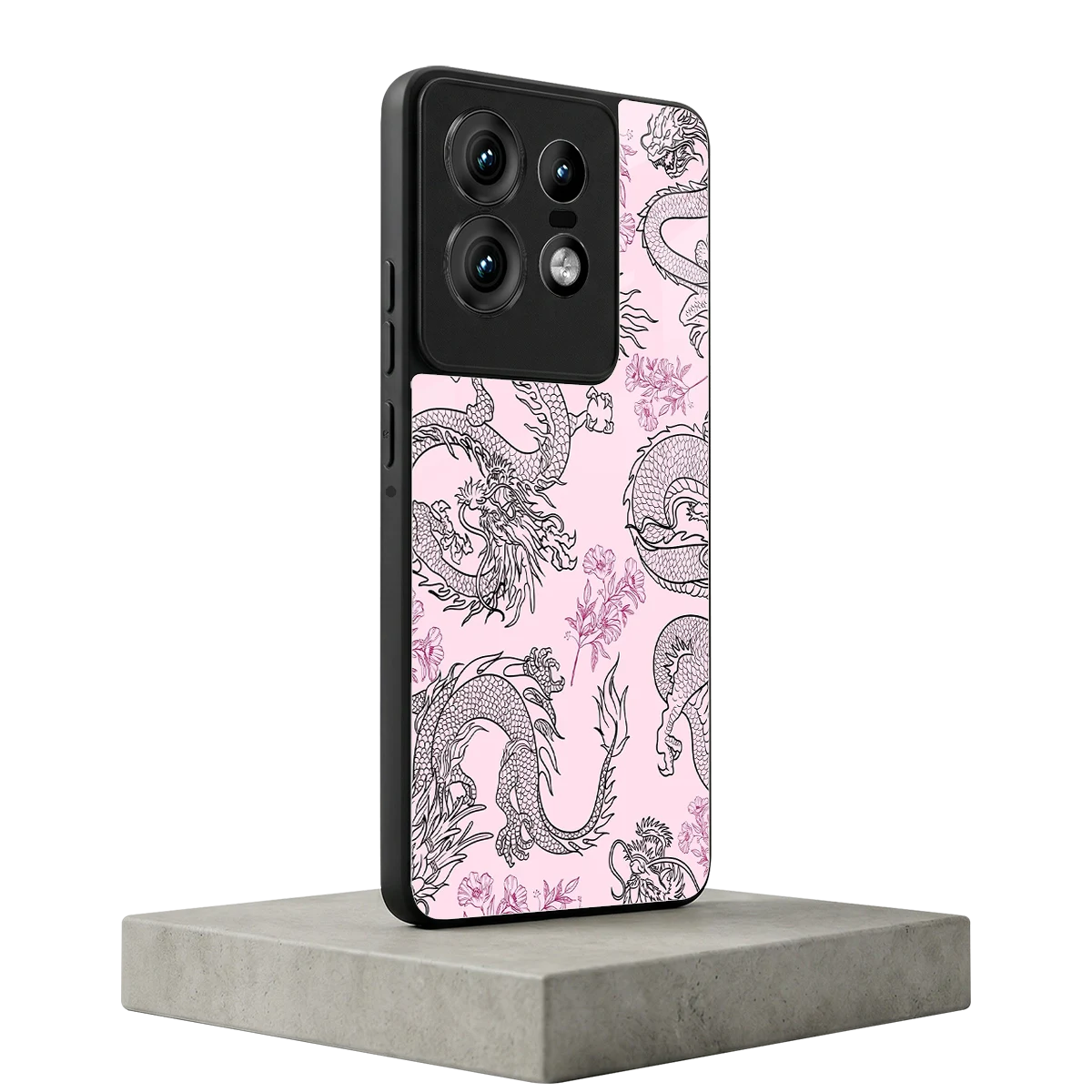Floral Dragon motorola edge 50 pro mobile cover | shockproof glass phone case