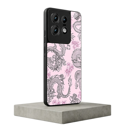 Floral Dragon motorola edge 50 pro mobile cover | shockproof glass phone case