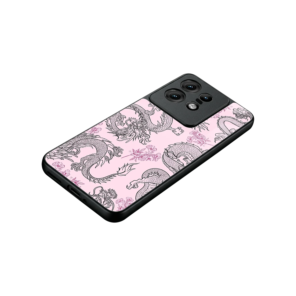 Floral Dragon stylish phone case for motorola edge 50 pro | glossy glass and slim fit