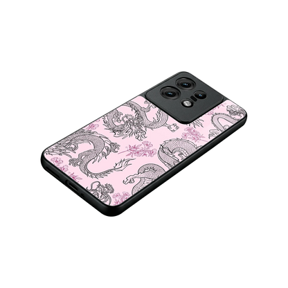 Floral Dragon stylish phone case for motorola edge 50 pro | glossy glass and slim fit